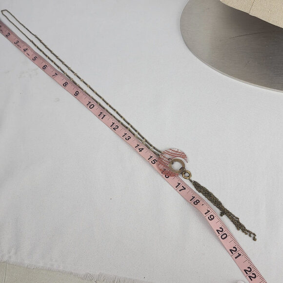 Color By Amber Red & Gold Long Necklace & Earring Set - Picture 6 of 7